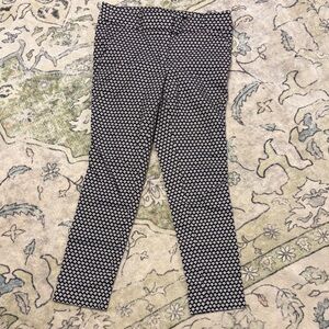 LOFT Black and White Geometric Pants